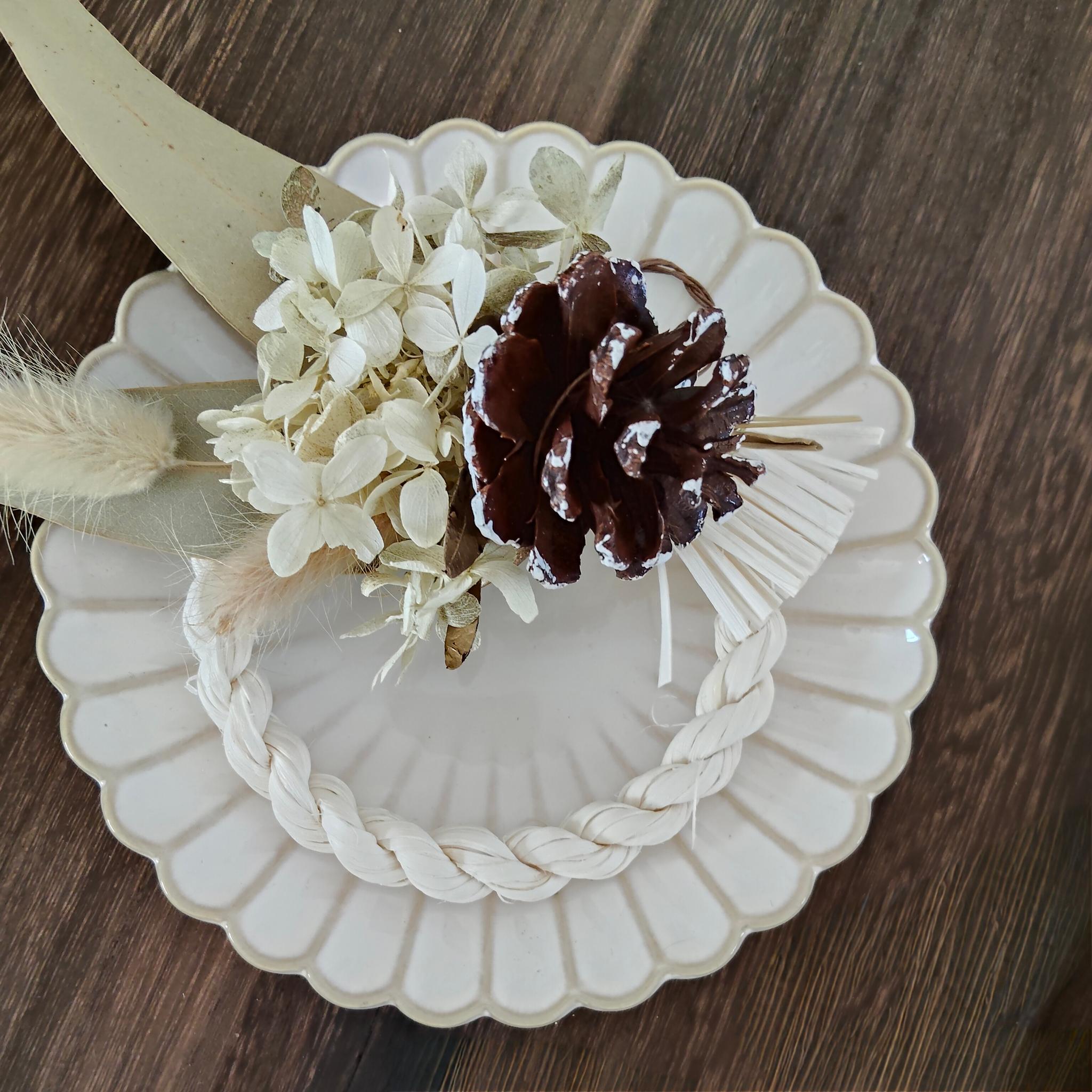 小さなしめ飾りプリザーブドフラワーしめ縄リース | 4枚目