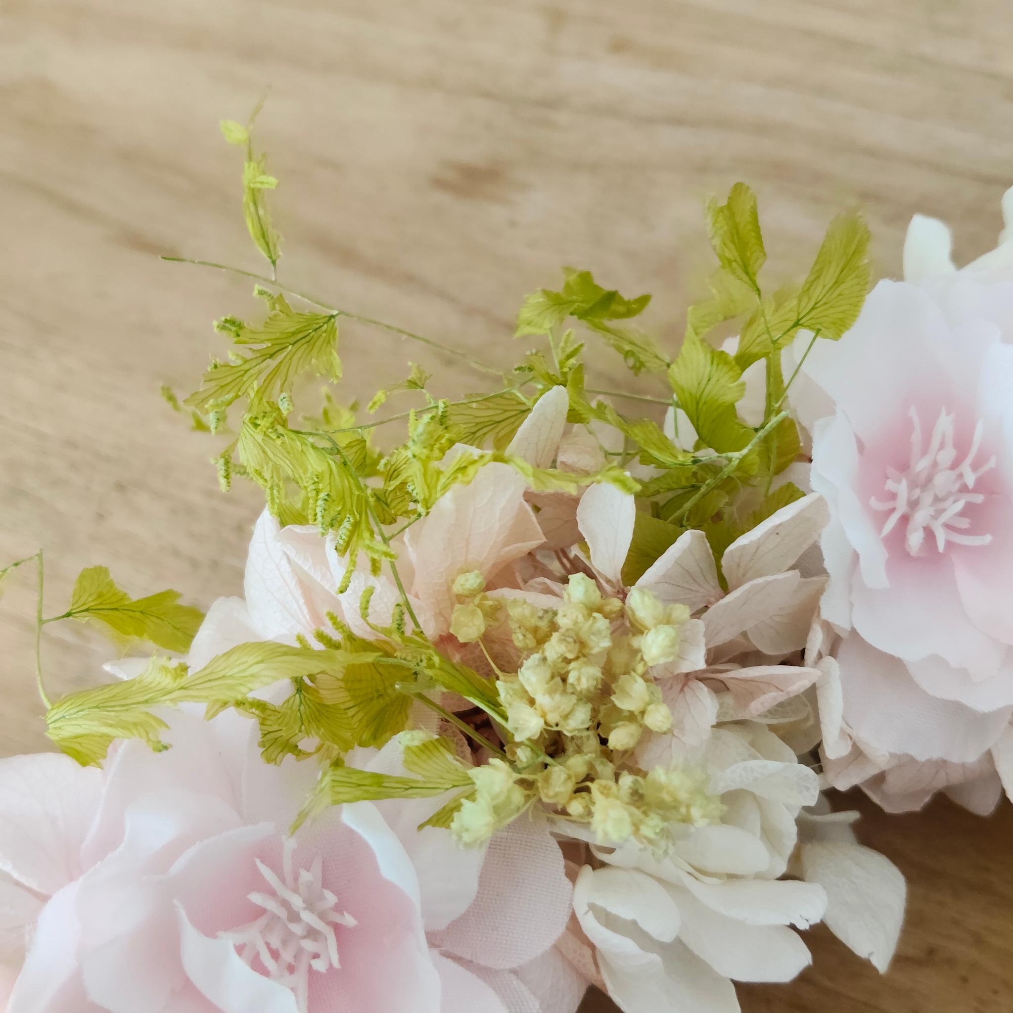 春色ふんわり桜リース プリザーブドフラワーアーティフィシャルフラワー | 6枚目